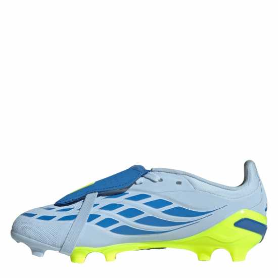 Adidas Kids' Predator Elite Firm Ground Fold Over Tongue Football Boots Blue/Yellow 