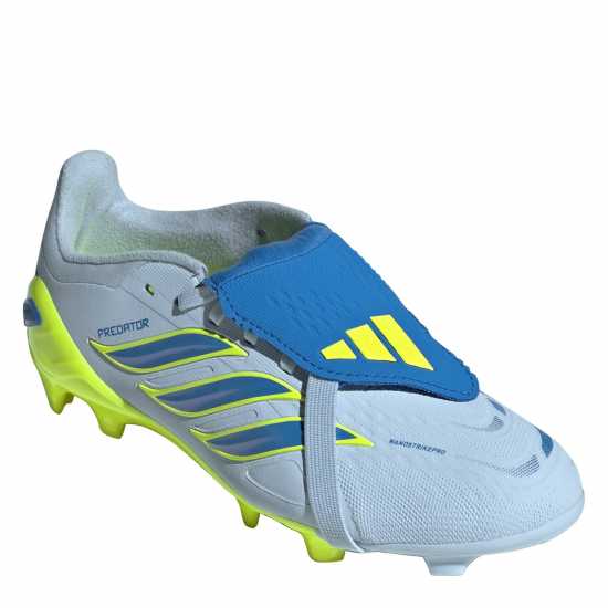 Adidas Kids' Predator Elite Firm Ground Fold Over Tongue Football Boots Blue/Yellow 