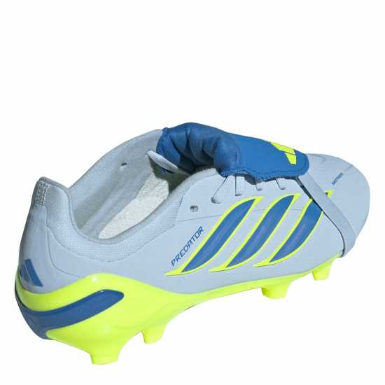 Adidas Kids' Predator Elite Firm Ground Fold Over Tongue Football Boots Blue/Yellow 