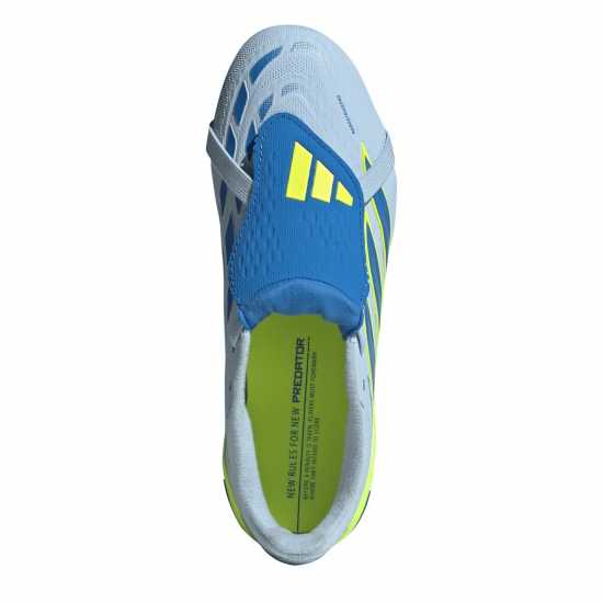 Adidas Kids' Predator Elite Firm Ground Fold Over Tongue Football Boots Blue/Yellow 