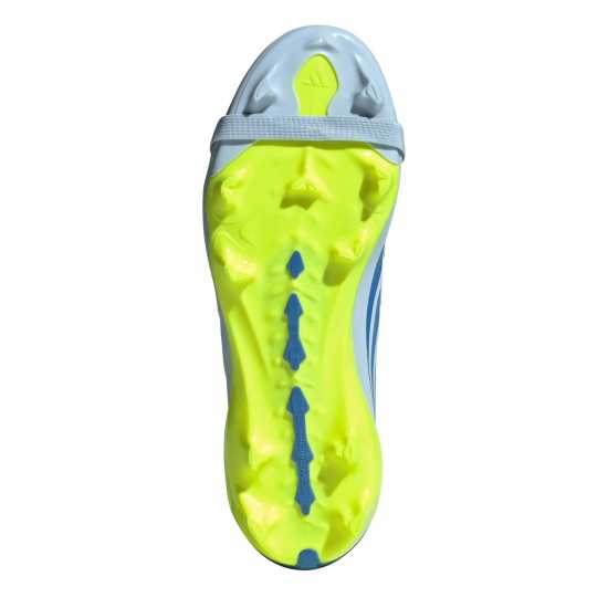 Adidas Kids' Predator Elite Firm Ground Fold Over Tongue Football Boots Blue/Yellow 