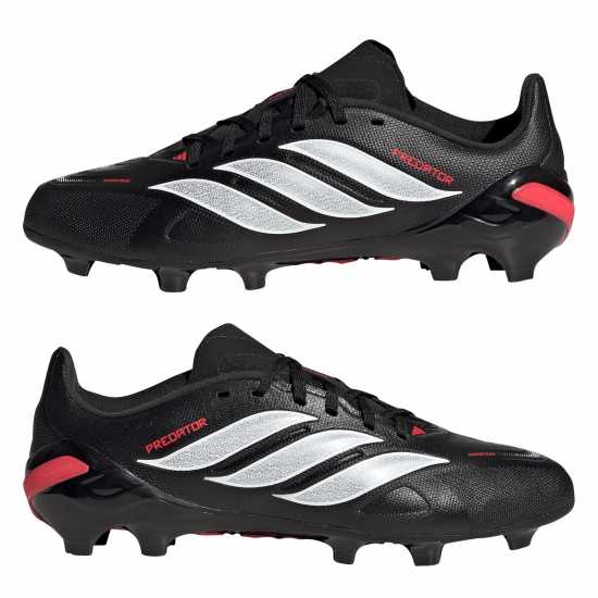 Adidas Childrens  Predator League Firm Ground Football Boots Black/Red 