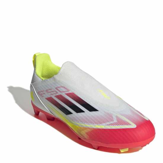 Детски футболни бутонки Adidas F50 League Laceless Childrens Firm Ground Football Boots Бяло/Червено Adidas F50 League Laceless Childrens Firm Ground Football Boots Бяло/Червено Детски футболни бутонки