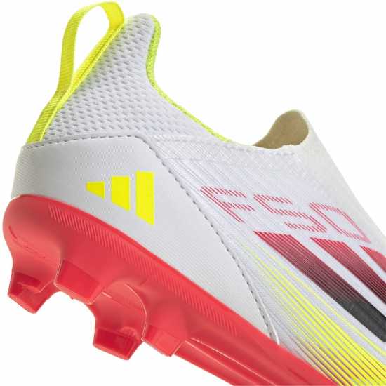 Детски футболни бутонки Adidas F50 League Laceless Childrens Firm Ground Football Boots Бяло/Червено Adidas F50 League Laceless Childrens Firm Ground Football Boots Бяло/Червено Детски футболни бутонки