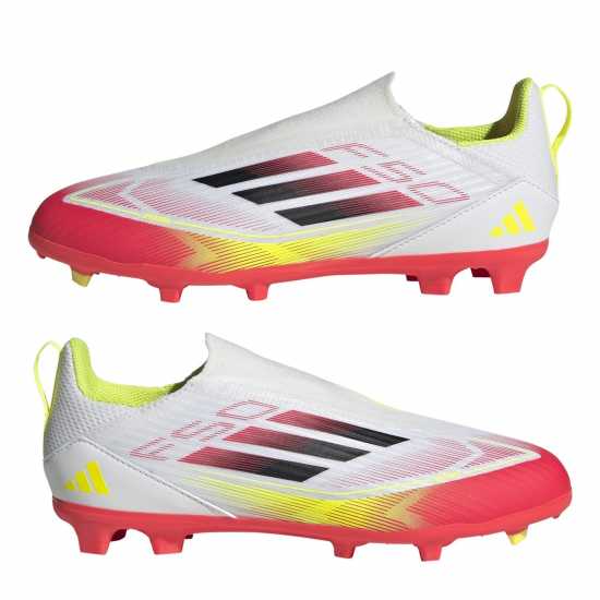 Детски футболни бутонки Adidas F50 League Laceless Childrens Firm Ground Football Boots Бяло/Червено Adidas F50 League Laceless Childrens Firm Ground Football Boots Бяло/Червено Детски футболни бутонки
