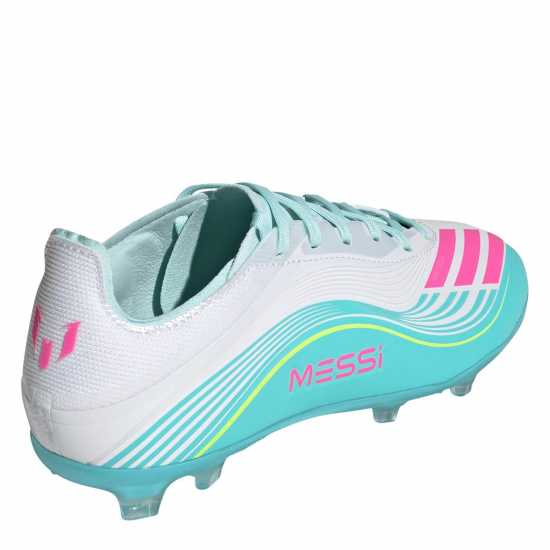 Adidas F50 Elite Childrens Firm Ground Football Boots Wht/Pink/Blue 