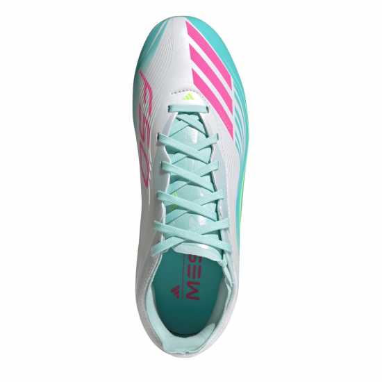 Adidas F50 Elite Childrens Firm Ground Football Boots Wht/Pink/Blue 
