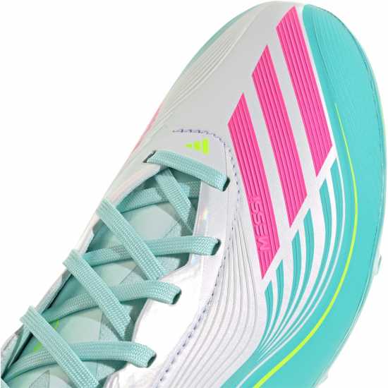 Adidas F50 Elite Childrens Firm Ground Football Boots Wht/Pink/Blue 