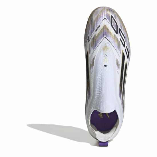 Adidas F50 Laceless Childrens Firm Ground Football Boots Бяло/Черно/Злато Adidas F50 Laceless Childrens Firm Ground Football Boots Бяло/Черно/Злато