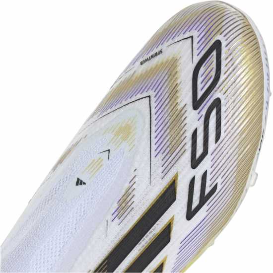 Adidas F50 Laceless Childrens Firm Ground Football Boots Бяло/Черно/Злато Adidas F50 Laceless Childrens Firm Ground Football Boots Бяло/Черно/Злато
