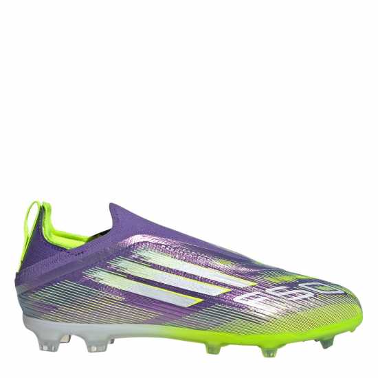 Adidas F50 Laceless Childrens Firm Ground Football Boots Лилаво/Бяло 