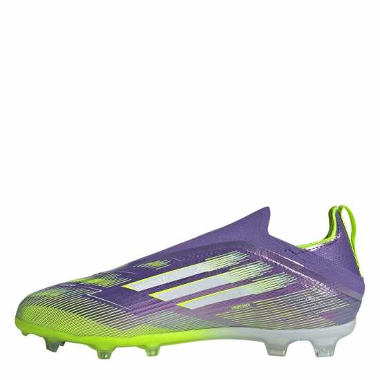 Adidas F50 Laceless Childrens Firm Ground Football Boots Лилаво/Бяло 