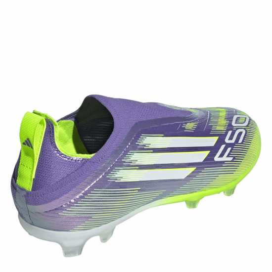 Adidas F50 Laceless Childrens Firm Ground Football Boots Лилаво/Бяло 