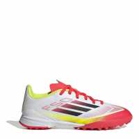 Adidas F50 League Childrens Astro Turf Football Boots Бяло/Червено Детски футболни бутонки