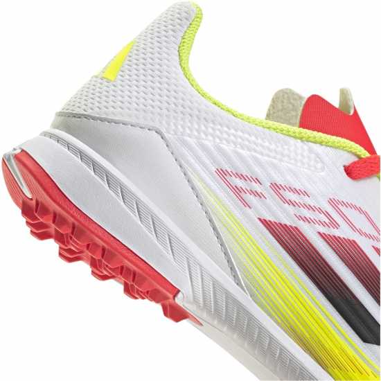 Adidas F50 League Childrens Astro Turf Football Boots Бяло/Червено Детски футболни бутонки