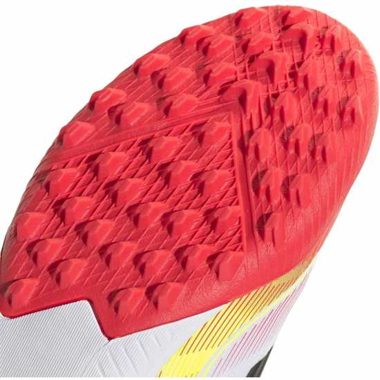 Adidas F50 League Childrens Astro Turf Football Boots Бяло/Червено Детски футболни бутонки