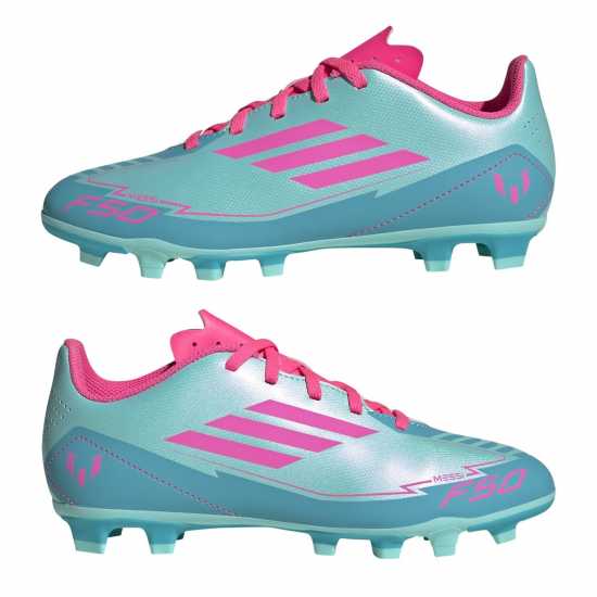 Детски футболни бутонки Adidas F50 Club Childrens Firm Ground Football Boots Синьо/Розово Adidas F50 Club Childrens Firm Ground Football Boots Синьо/Розово Детски футболни бутонки