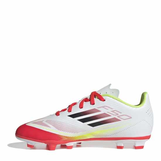 Adidas F50 Club Childrens Firm Ground Football Boots Бяло/Червено Детски футболни бутонки
