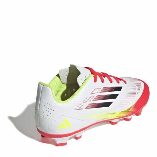 Adidas F50 Club Childrens Firm Ground Football Boots Бяло/Червено Детски футболни бутонки
