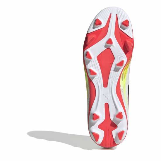 Adidas F50 Club Childrens Firm Ground Football Boots Бяло/Червено Детски футболни бутонки