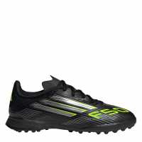 Adidas F50 League Childrens Astro Turf Football Boots Black/Lemon Детски футболни бутонки
