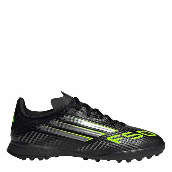Adidas F50 League Childrens Astro Turf Football Boots Black/Lemon Детски футболни бутонки