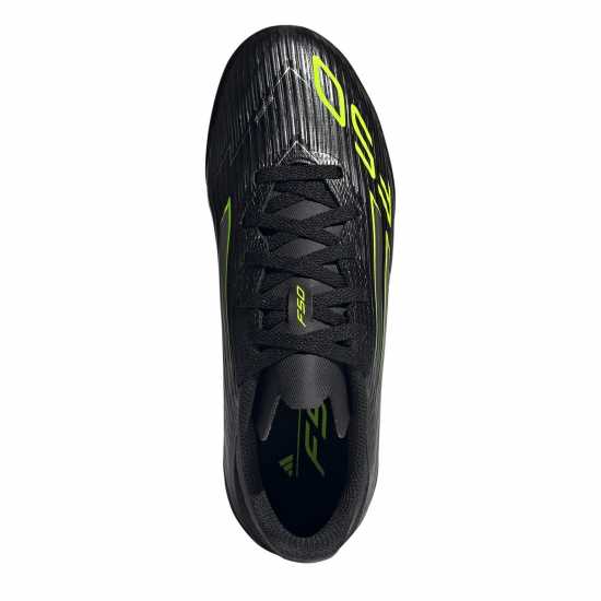 Adidas F50 League Childrens Astro Turf Football Boots Black/Lemon Детски футболни бутонки