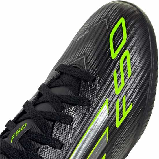 Adidas F50 League Childrens Astro Turf Football Boots Black/Lemon Детски футболни бутонки