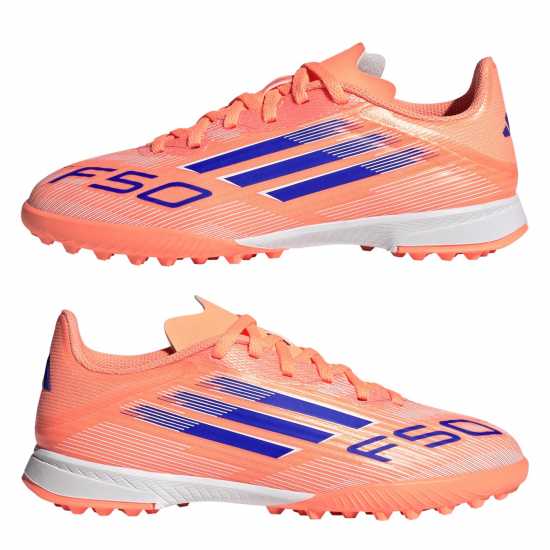 adidas F50 League Childrens Astro Turf Football Boots Оранжево/Синьо Adidas F50 League Childrens Astro Turf Football Boots Оранжево/Синьо