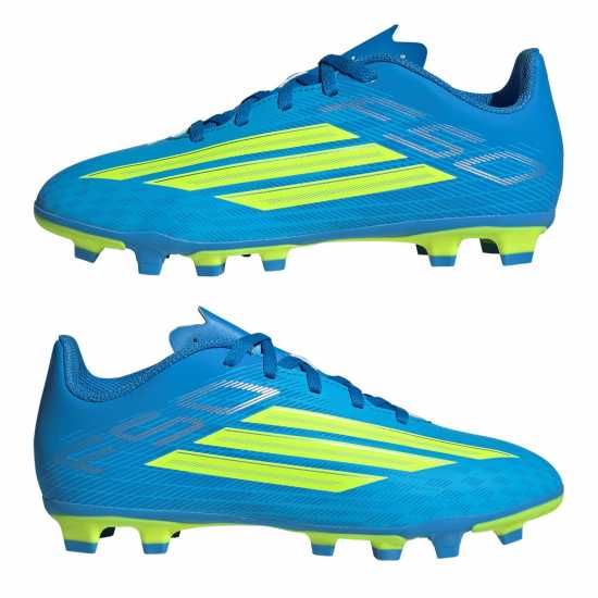 Adidas F50 Club Childrens Firm Ground Football Boots Blue/Yellow 