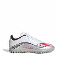 Adidas F50 Club Childrens Astro Turf Football Boots Бяло/Червено 
