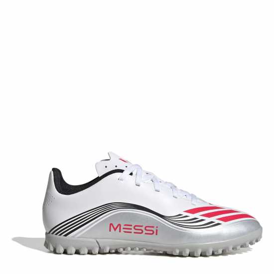 Adidas F50 Club Childrens Astro Turf Football Boots Бяло/Червено 