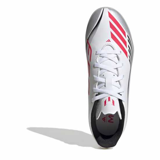 Adidas F50 Club Childrens Astro Turf Football Boots Бяло/Червено 