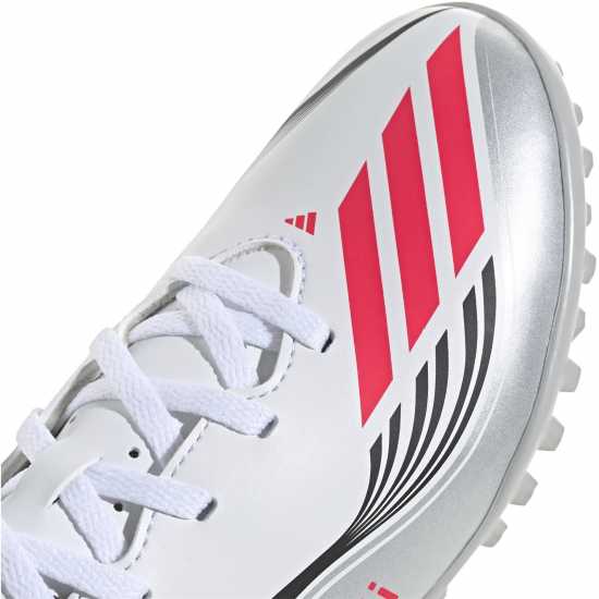 Adidas F50 Club Childrens Astro Turf Football Boots Бяло/Червено 