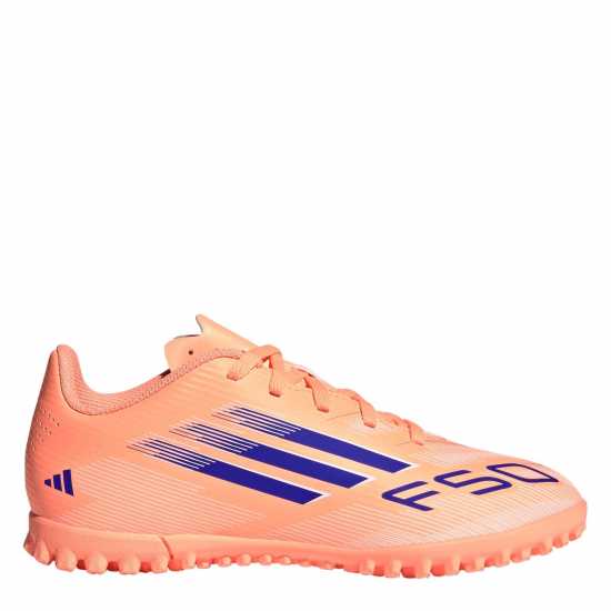 Adidas F50 Club Childrens Astro Turf Football Boots Оранжево/Синьо 