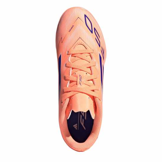 Adidas F50 Club Childrens Astro Turf Football Boots Оранжево/Синьо 