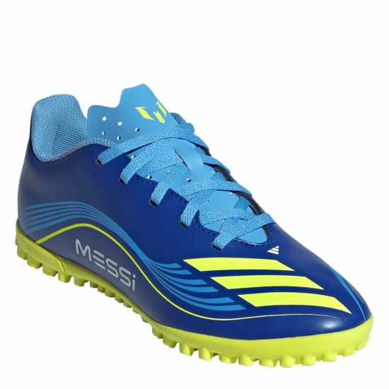 Adidas F50 Club Childrens Astro Turf Football Boots Синьо/Жълто Adidas F50 Club Childrens Astro Turf Football Boots Синьо/Жълто