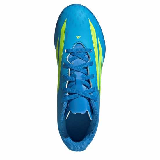 Adidas F50 Club Childrens Astro Turf Football Boots Blue/Yellow 