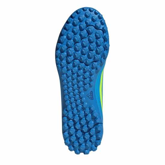 Adidas F50 Club Childrens Astro Turf Football Boots Blue/Yellow 