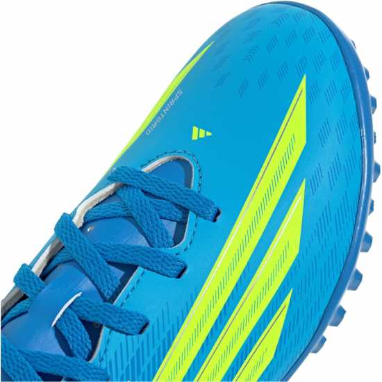 Adidas F50 Club Childrens Astro Turf Football Boots Blue/Yellow 