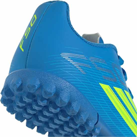 Adidas F50 Club Childrens Astro Turf Football Boots Blue/Yellow 