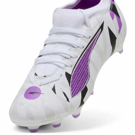 Puma Ultra 5 Match Volume Up Firm Ground Football Boots Childrens Бяло/Лилаво Puma Ultra 5 Match Volume Up Firm Ground Football Boots Childrens Бяло/Лилаво