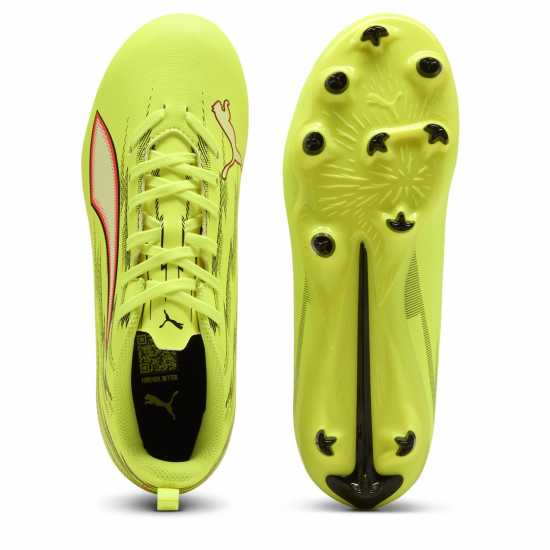 Puma Childrens  Ultra 5 Play Firm Ground Football Boots Yellow/Black 