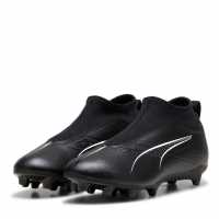 Puma Ultra Match+ Laceless Junior Firm Ground Football Boot Черно/Бяло 