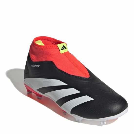 Adidas Predator 24 League Laceless Childrens Firm Ground Football Boots Black/White/Red Детски футболни бутонки