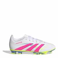 Adidas Predator Club Childrens Firm Ground Football Boots Бяло/Розово Детски футболни бутонки
