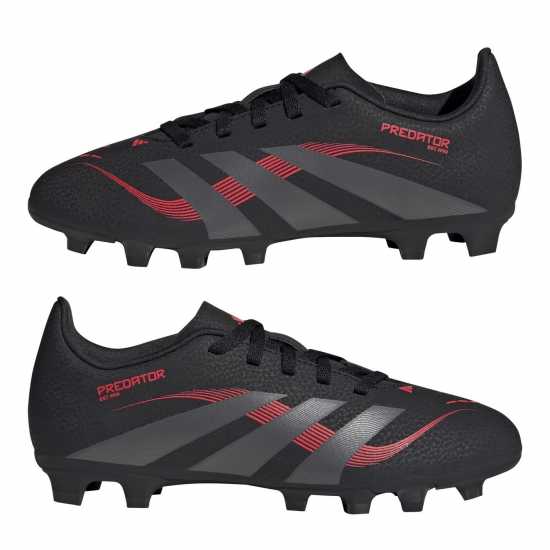 Adidas Predator Club Childrens Firm Ground Football Boots Черно/Сиво Детски футболни бутонки