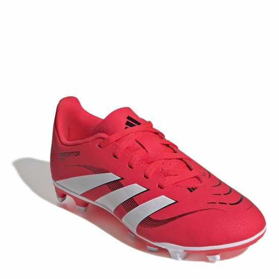 Adidas Predator Club Childrens Firm Ground Football Boots Червено/Бяло Adidas Predator Club Childrens Firm Ground Football Boots Червено/Бяло