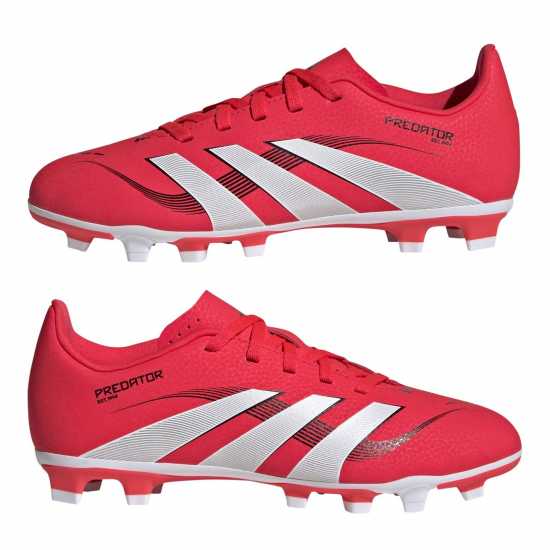 Adidas Predator Club Childrens Firm Ground Football Boots Червено/Бяло Adidas Predator Club Childrens Firm Ground Football Boots Червено/Бяло