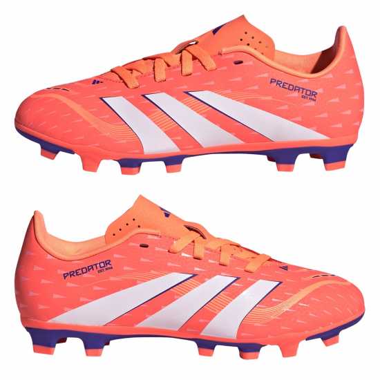 Adidas Predator Club Childrens Firm Ground Football Boots Оранжево/Бяло Adidas Predator Club Childrens Firm Ground Football Boots Оранжево/Бяло